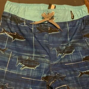 Blue shark boys swimming trunks
